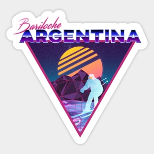 Retro Vaporwave Ski Mountain | Bariloche Argentina | Shirts, Stickers, and More! Sticker